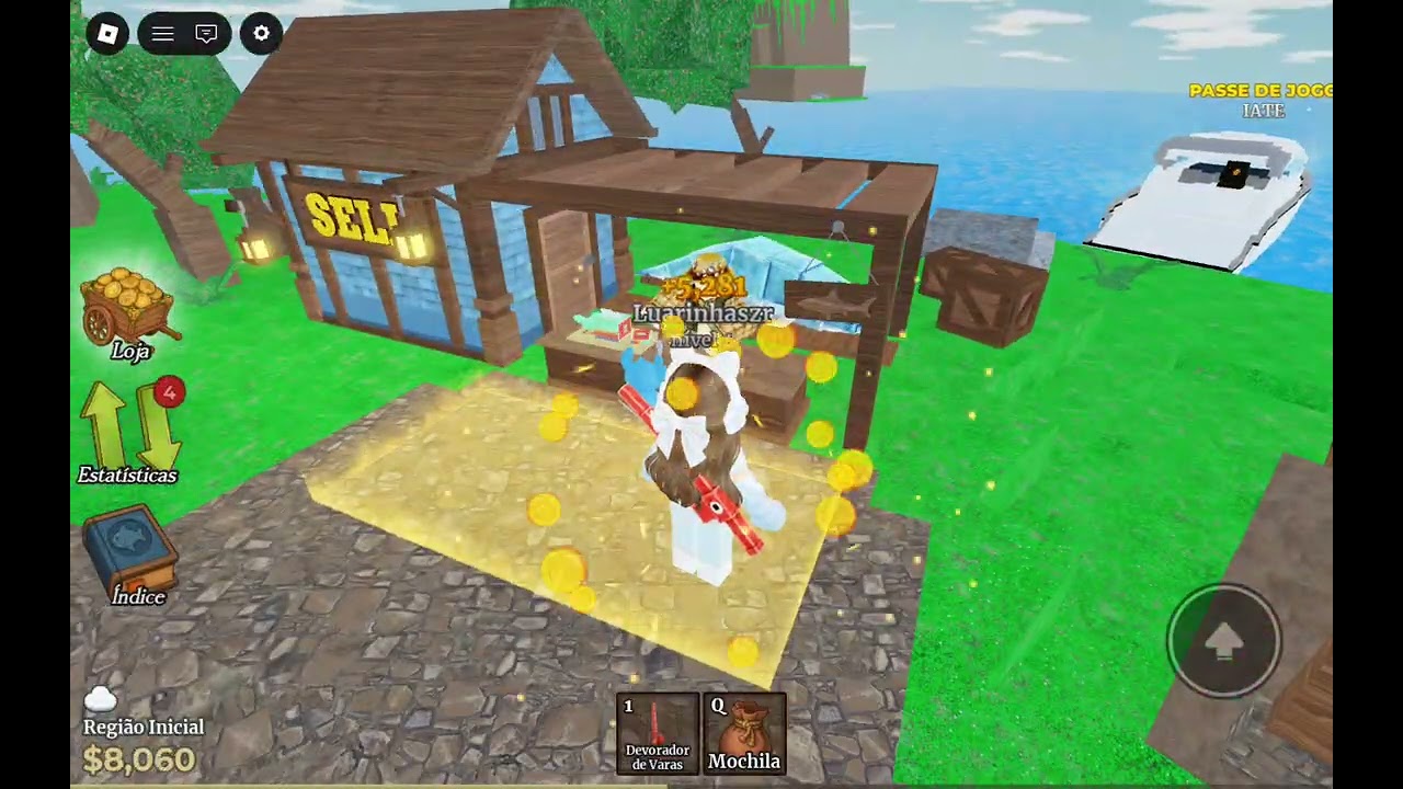 Joguei um jogo de pescar peixes Obs: eu nn gostei