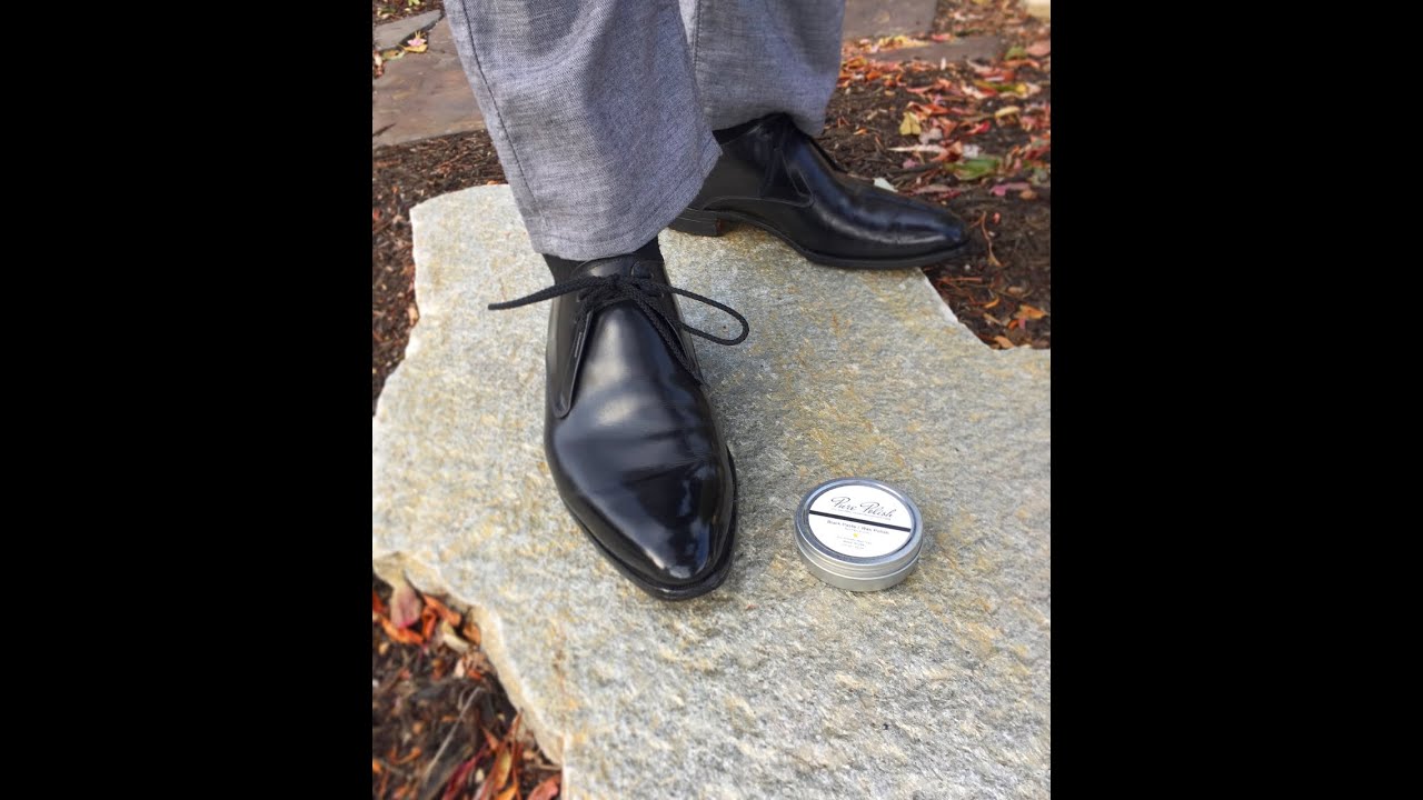 Applying Paste/Wax Polish to Vintage Black Leather Crockett & Jones Derby Shoes – Pure Polish