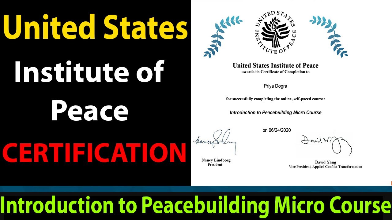 United States Institute Of Peace Free Online Courses With Free Certificates