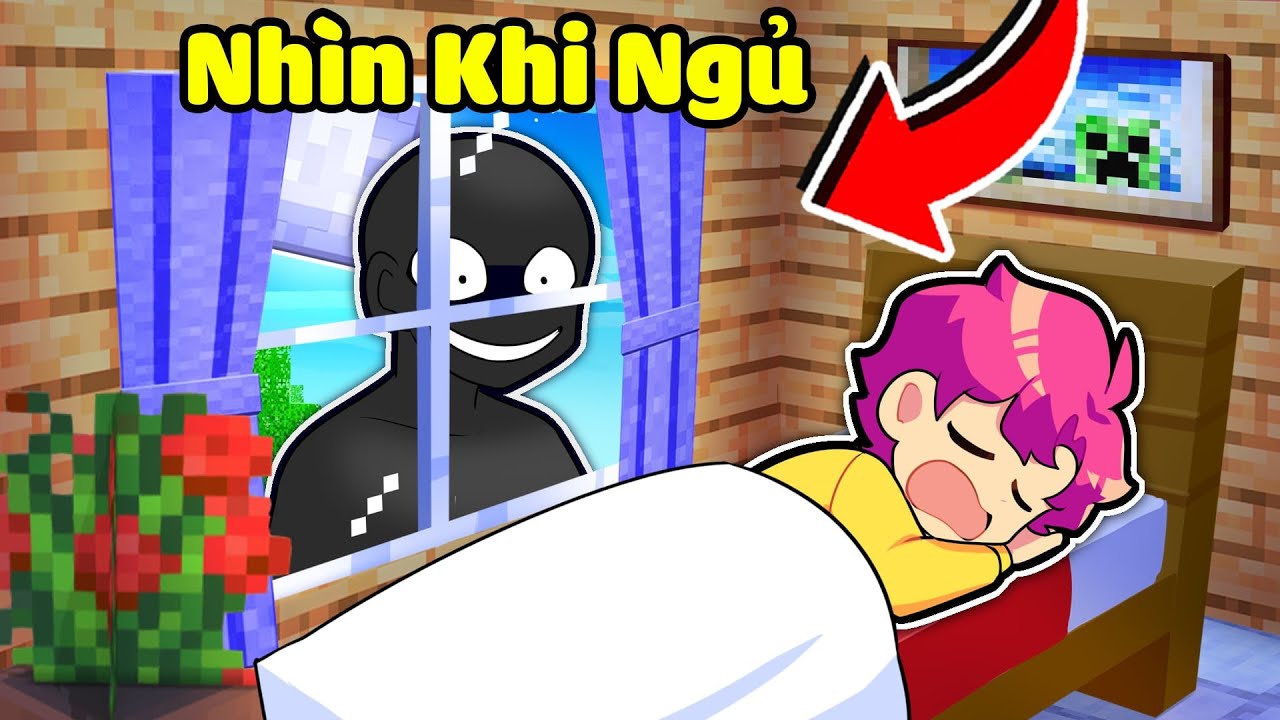 Hiha bị Kẻ Lạ NHÌN LÉN KHI NGỦ trong Minecraft 😱😵‍💫