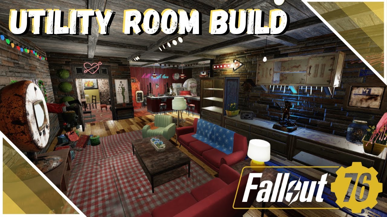 Fallout 76 - CAMP Shelter Build - Homey Utility Room