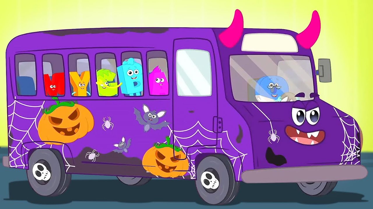 Halloween Wheels On The Bus and Fun Nursery Rhyme for Children