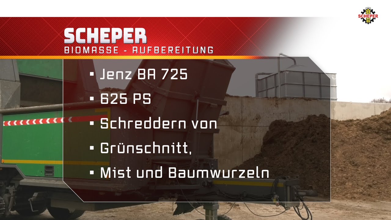 Biomasse Aufbereitung - Jenz BA 725 - Schredder