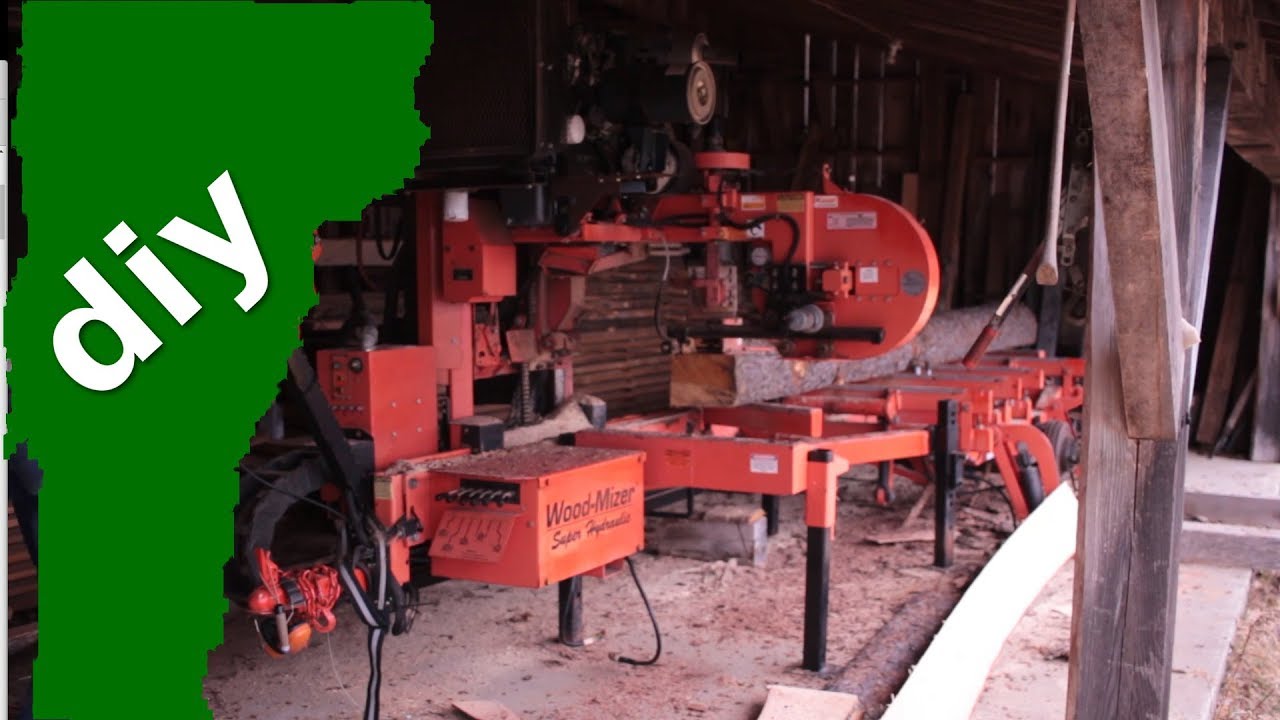 Sawing logs with the woodmizer LT40