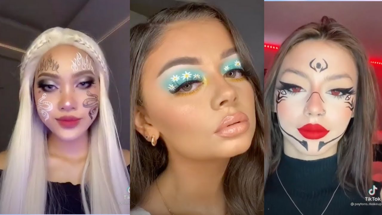 DRAW MY MAKEUP LOOK TIKTOK CHALLENGE | makeup compilation 2021