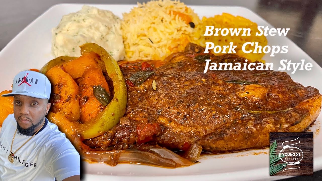 Brown Strew Pork Chops Jamaican Style