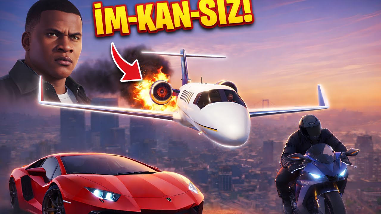 GTA 5’TE SAVAŞ UÇAĞI VE FARKLI ARAÇLARLA İMKANSIZ AKROBATİK DENEMELER!