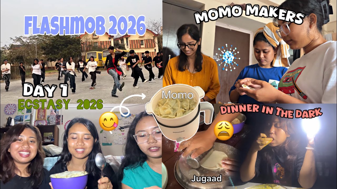 DAY 1 of Ecstacy ||  BORING but yeah we enjoyed making momos inside our room.