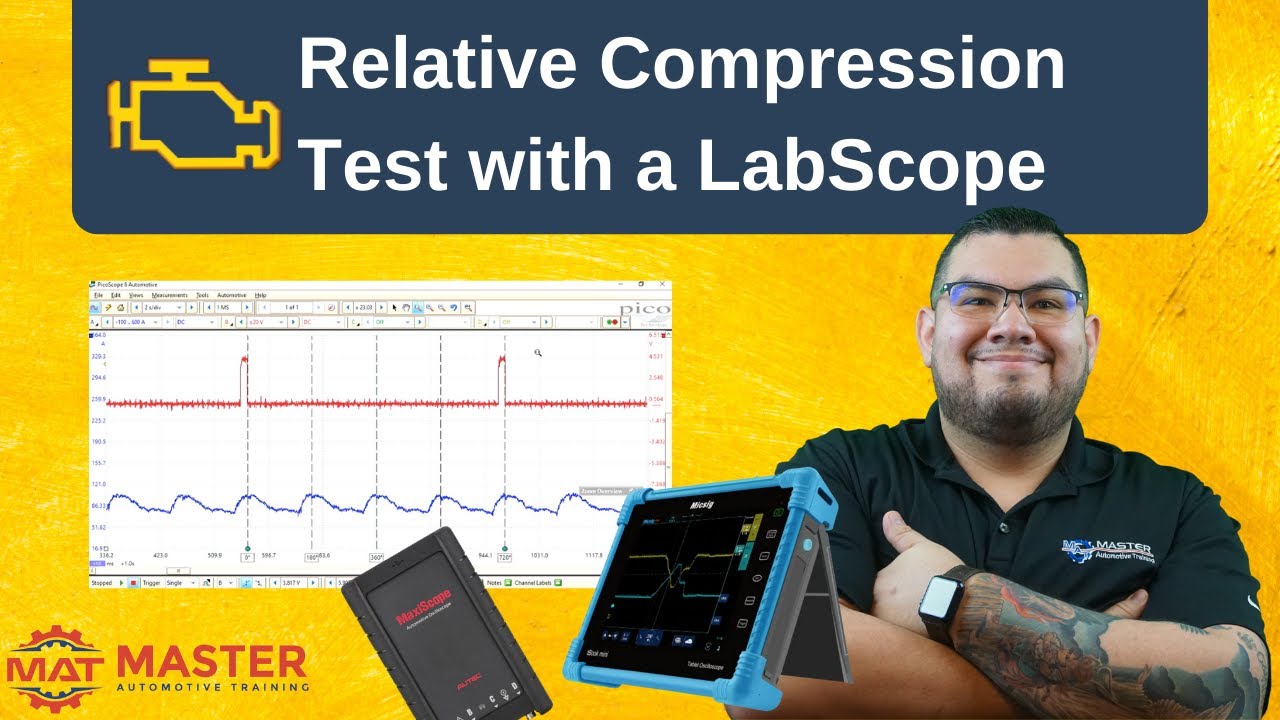 Тест сжатия с помощью осциллографа [PicoScope, Autel MP408, Micsig и Autel Ultra]