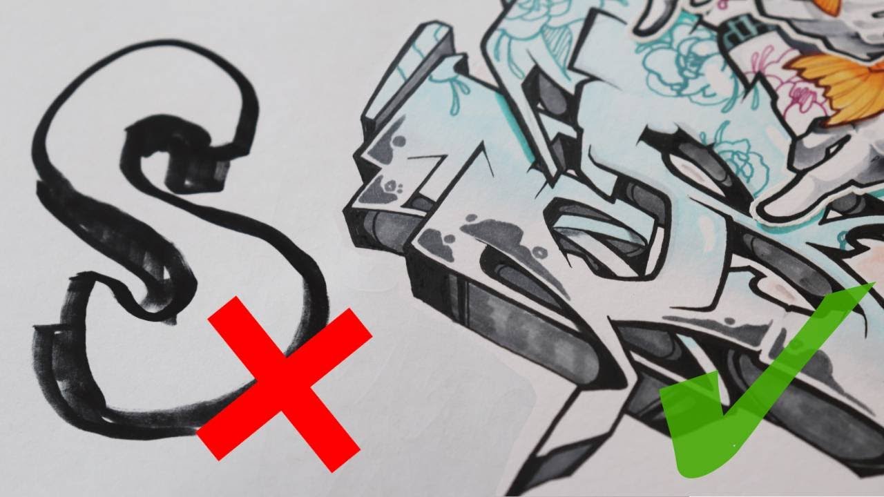 How to draw graffiti letter S
