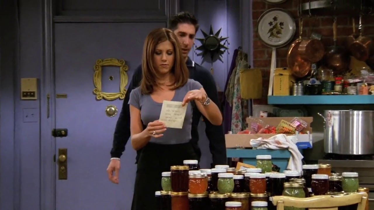Friends Ross and Rachel give advice to chandler