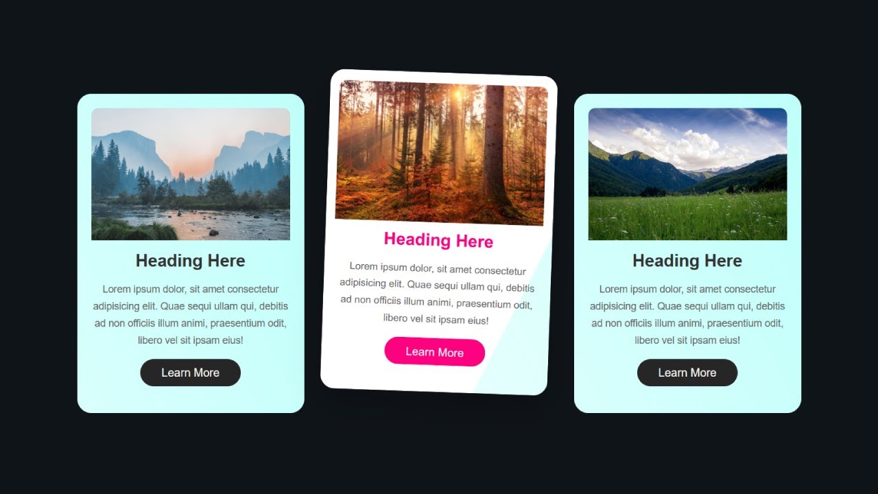 Responsive Cards Design using HTML & CSS