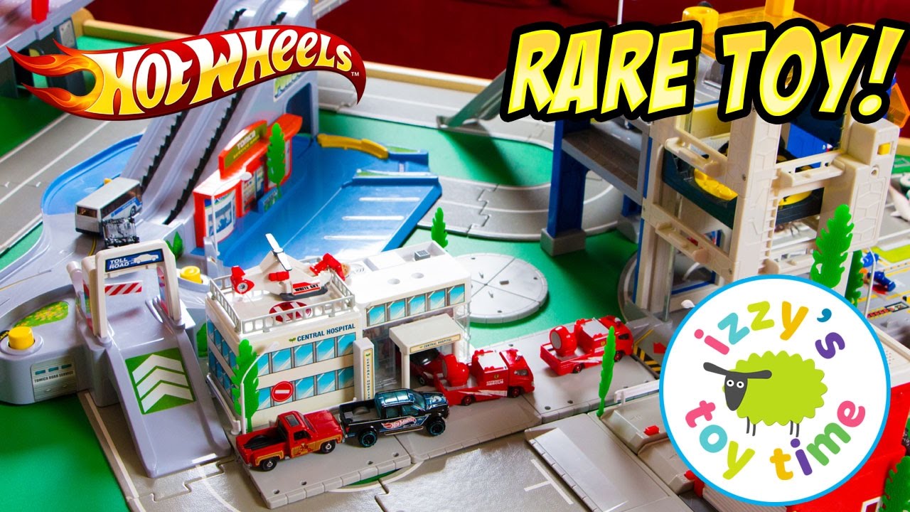 Cars  | RARE Tomica Hypercity Playset with Hot Wheels and Fast Lane! Fun Toy Cars