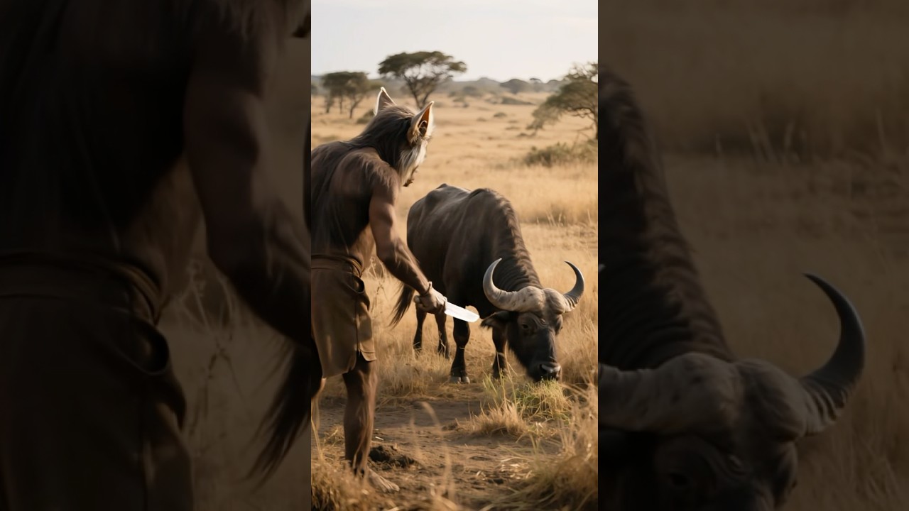 Orc hunting bison#BisonHunt #EpicBattle #OrcLegend