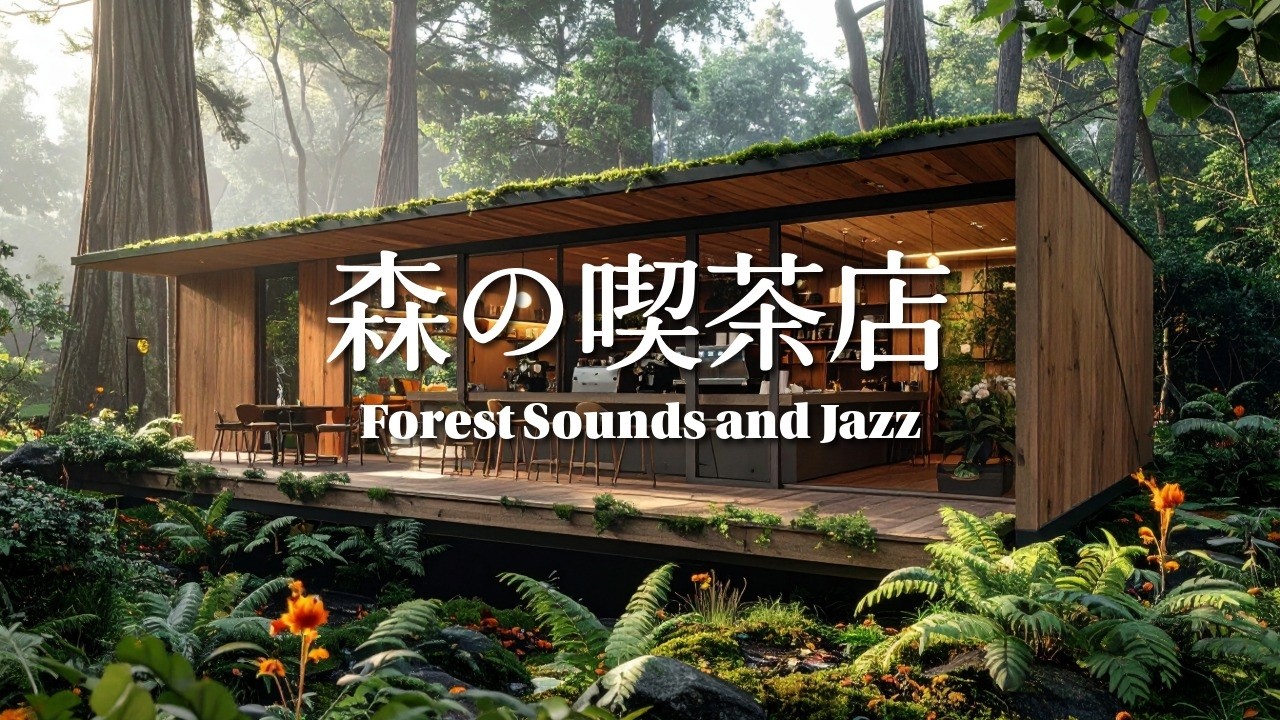 環境音+JAZZ やさしい森の喫茶店 鳥のさえずり 川のせせらぎ 自然の環境音 森の中 CAFE JAZZ - 作業用BGM