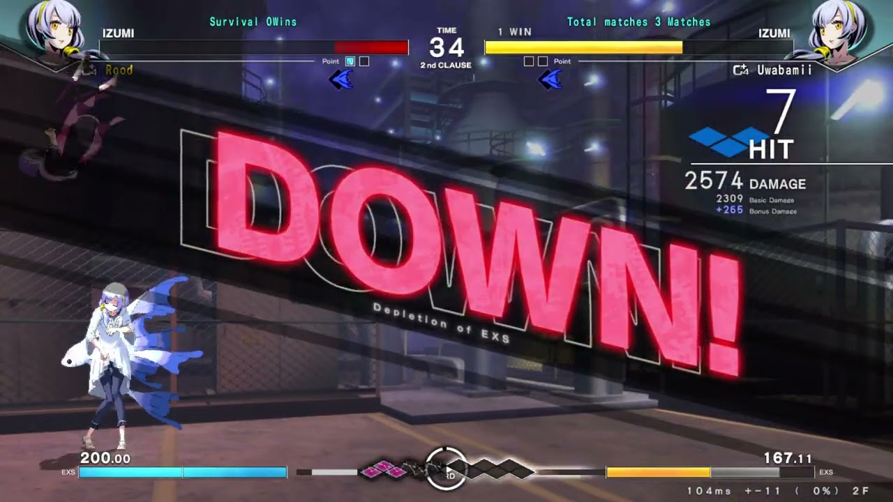 Rood (Izumi) vs Uwabamii (Izumi) - UNDER NIGHT IN BIRTH II Sys Celes