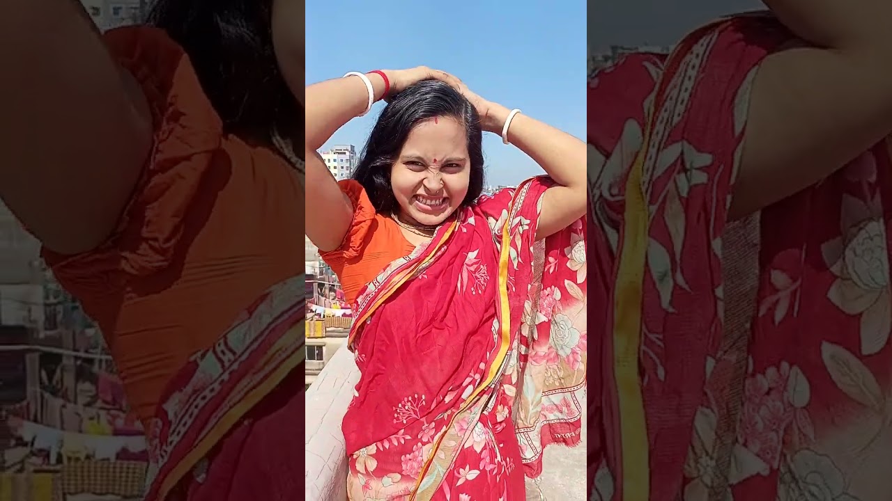 চুল শুকাতে বিল্ডিং এর চাদে গেলাম আর শীতের রোদটা ভালো। #shopna amar hoyni puron. 