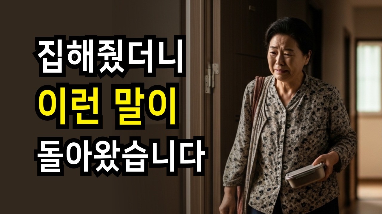 평생 모은 돈으로 딸 집 사줬는데, 복도에서 들은 한마디