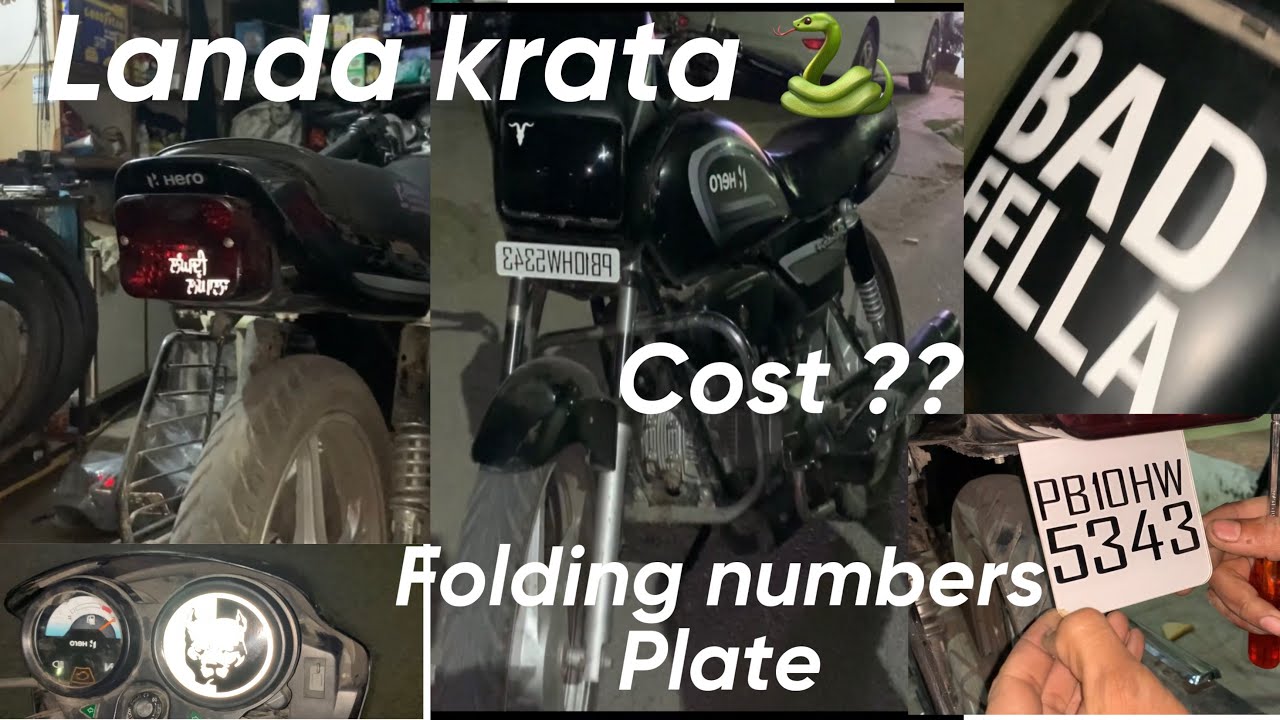 Splendor stock modifiy| Landa krata🐍 Folding number plate | stikers | Cost ??