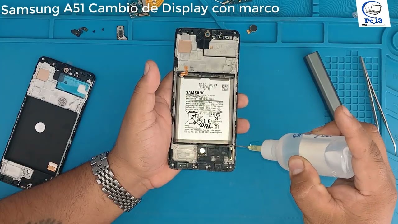 Cambio de display con marco, Samsung a51