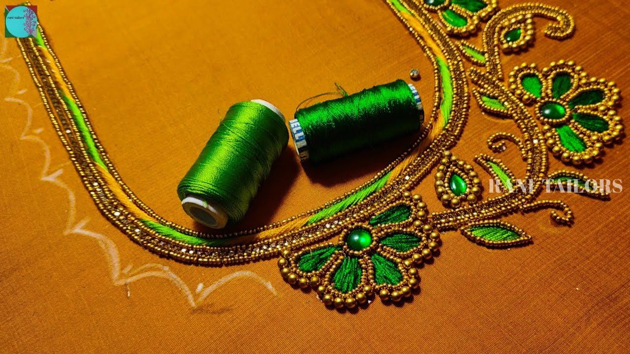 simple thread work using normal needle stitch