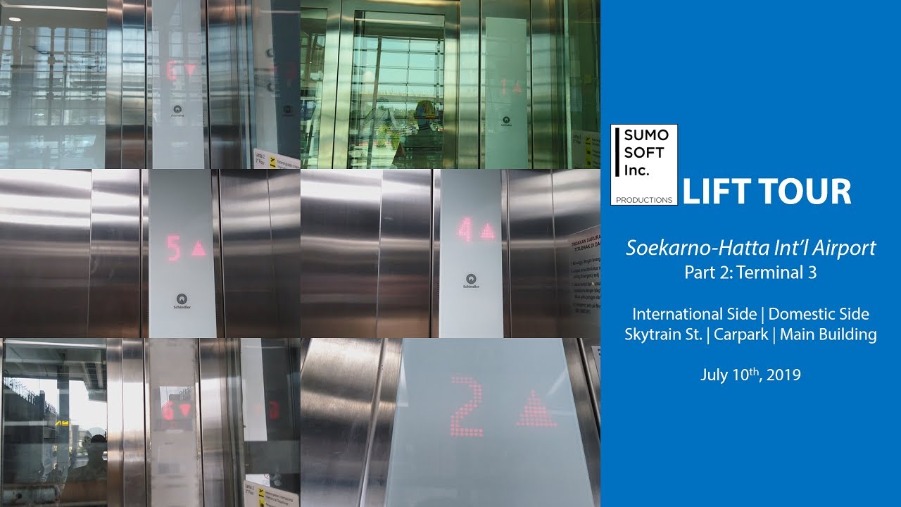 A SEA of Schindler 5500 Lifts! - Soekarno-Hatta Int'l Airport (CGK) Lift Tour (Pt. 3: Terminal 3)