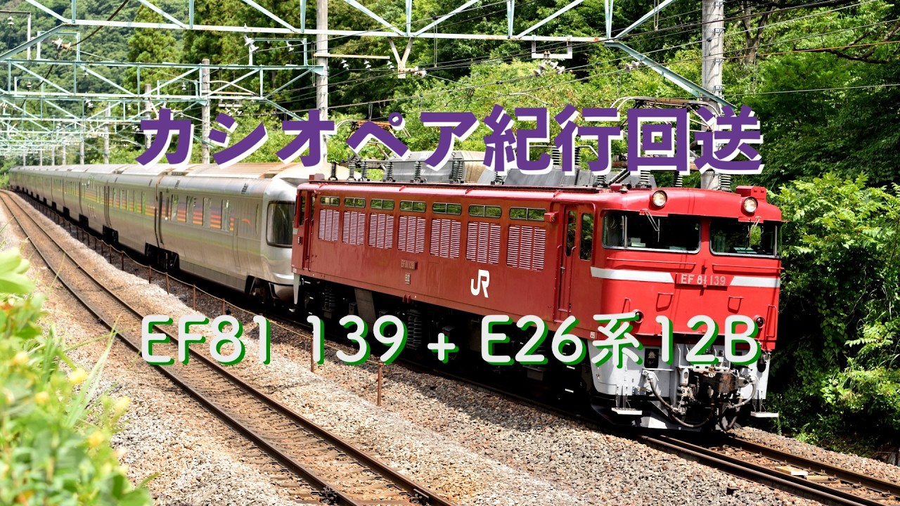 カシオペア紀行回送 − EF81 139 + E26系12B(回9838レ) 水上〜湯檜曽(大穴) #カシオペア紀行回送 #EF81139 #E26系 #回9838レ #l大穴 #上越線 #JR東日本