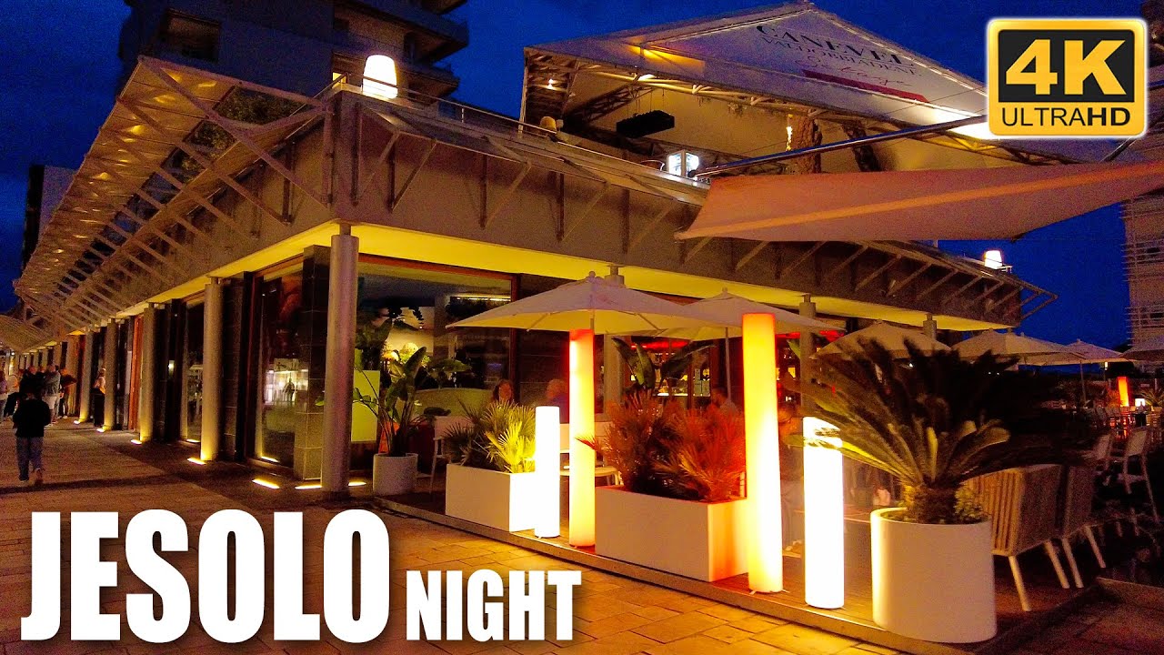 JESOLO (Italy) | NIGHT STREET WALK (4K)
