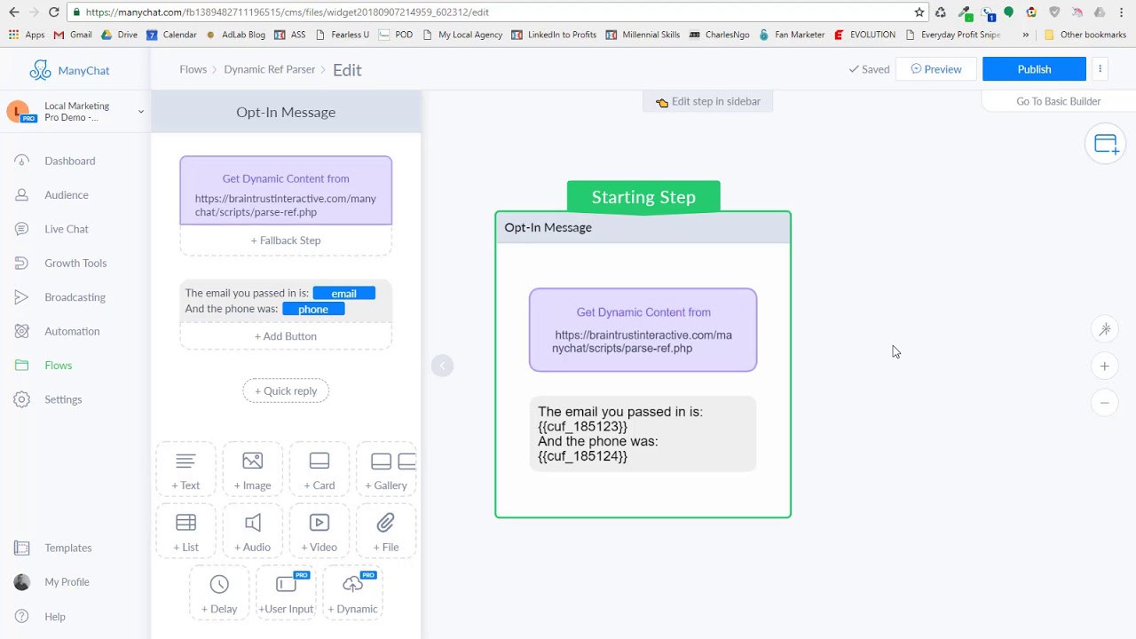 Как внедрить данные в Manychat с помощью реф. URL