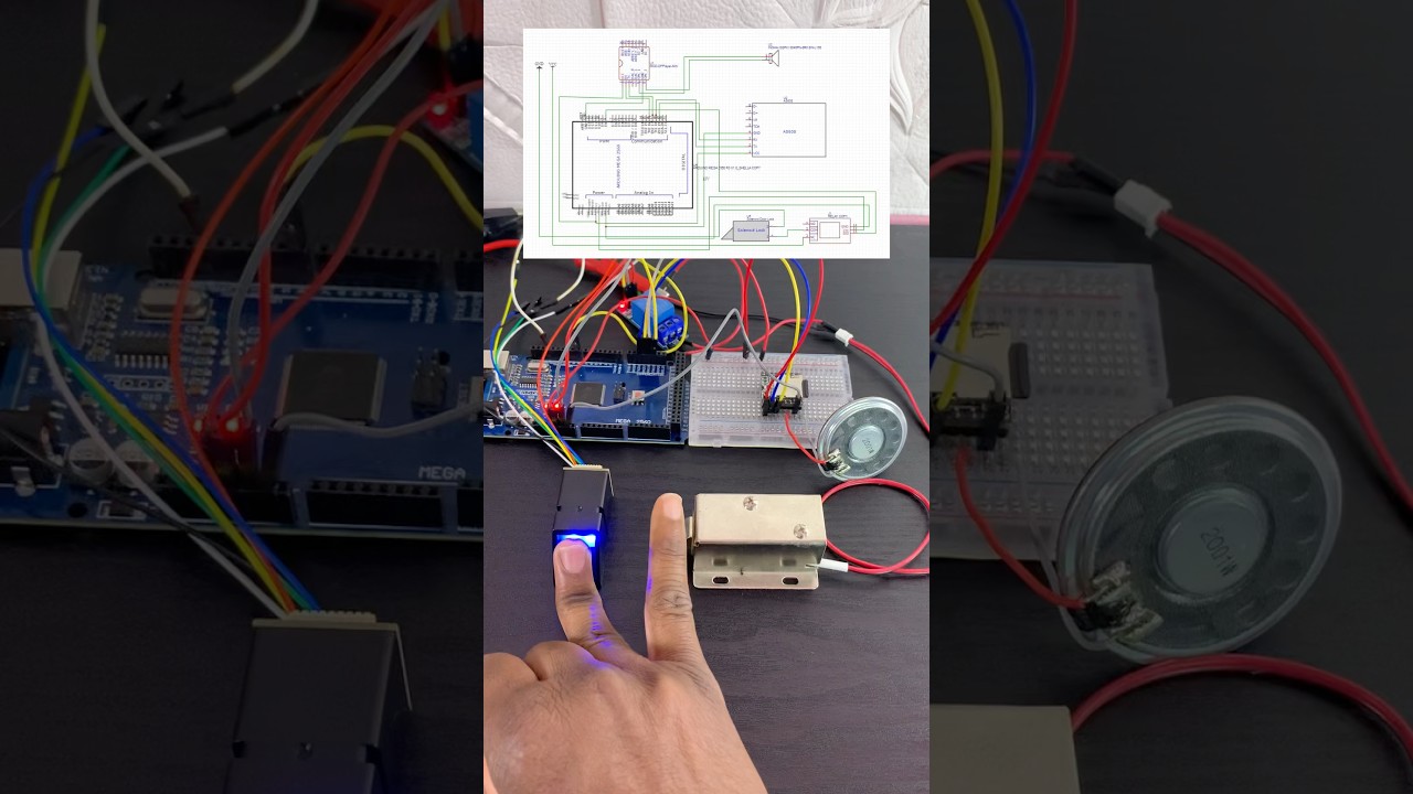 Управление соленоидным дверным замком с помощью Arduino Mega 2560 и сканера отпечатков пальцев #э...