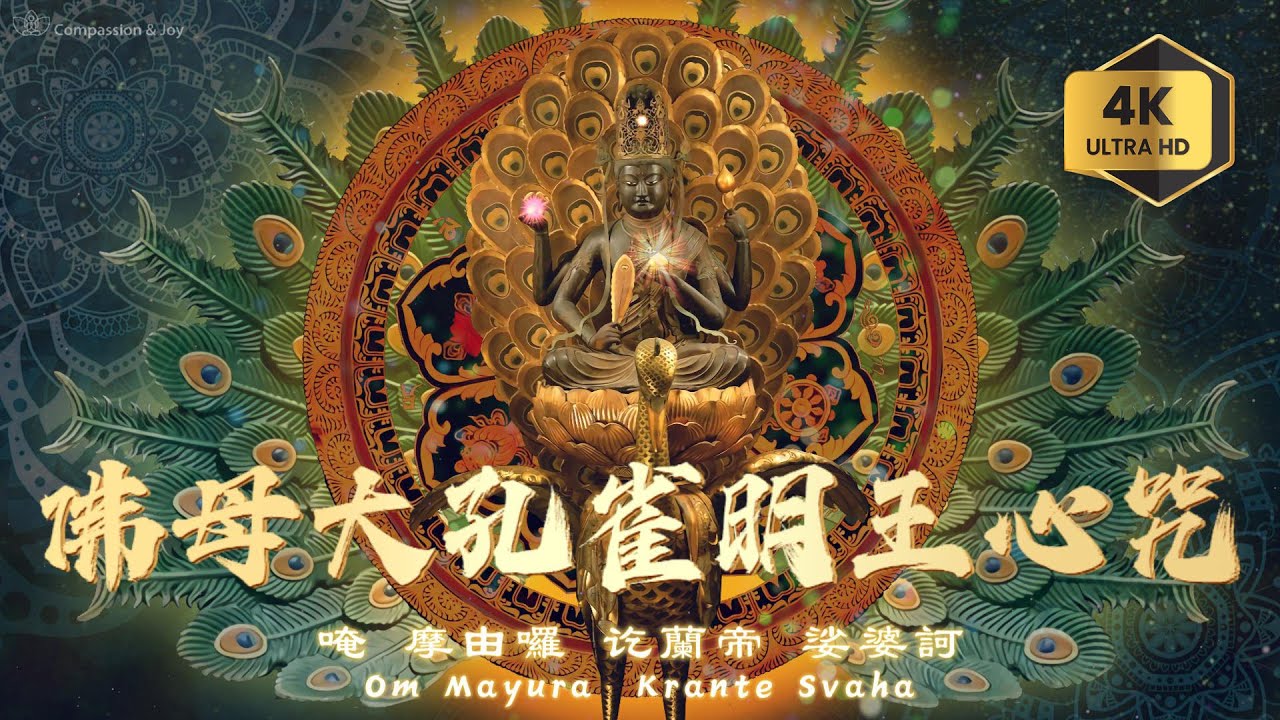 【佛母大孔雀明王心咒】( 高清音質4K)💥解毒神咒💥治病除去一切毒害，平息一切災難🙏除諸怖畏，解脫苦難，常逢利益，不慎災危，福壽綿長💕 Mahamayuri Mantra