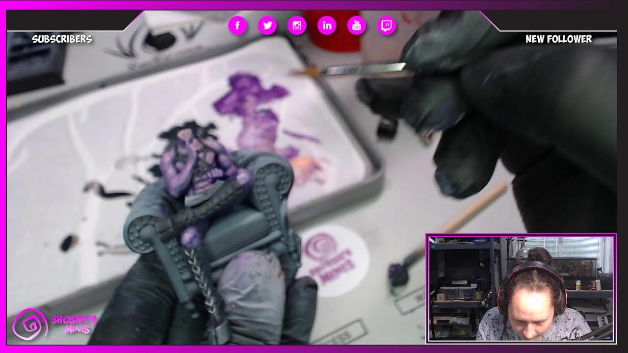 Shoshie is painting the latest mini the Demon Librarian  PART 1
