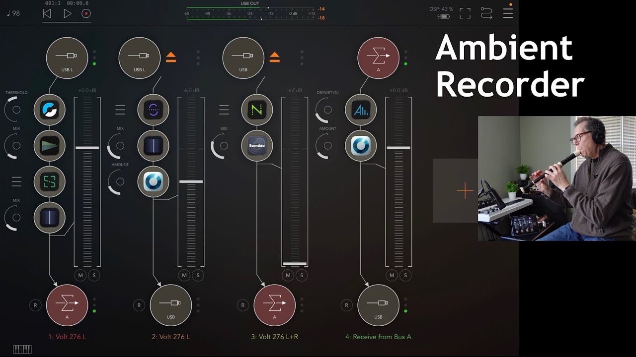 Ambient Recorder Soundscape Build in AUM: Aulos 509B Alto Recorder, Other Desert Cities, SpaceFields