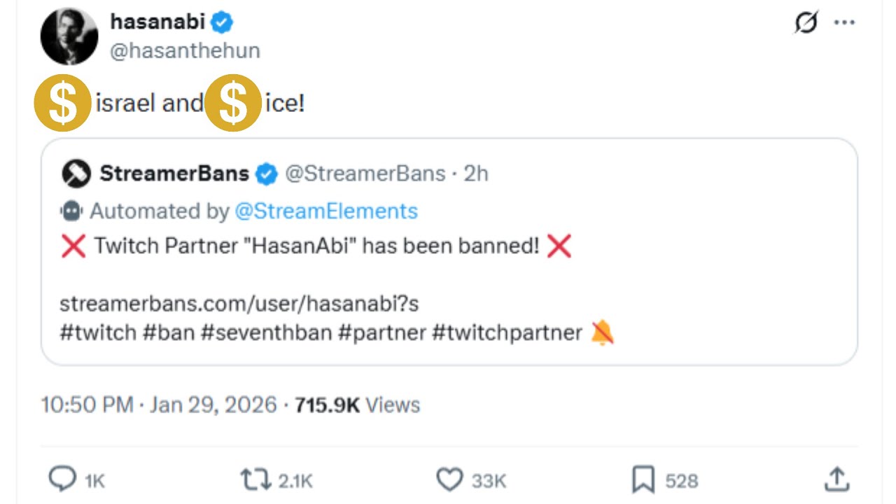 Hasan Piker Gets Banned Off Of Twitch Again