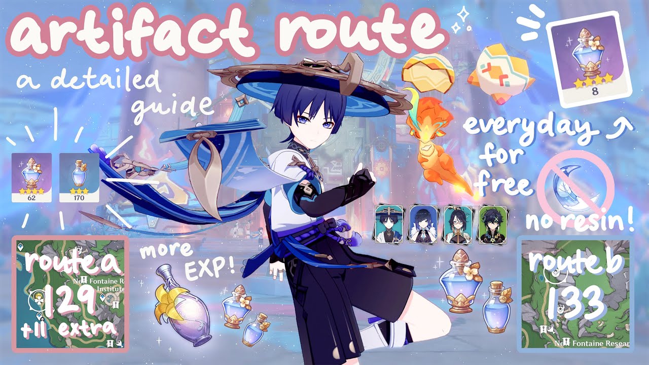 a detailed guide to dual artifact route farming 5.0 𝜗𝜚⋆₊˚.° ༘ 2 routes & extra artifacts 🎧⋆🖇₊˚ෆ 🦢˖°𓇼