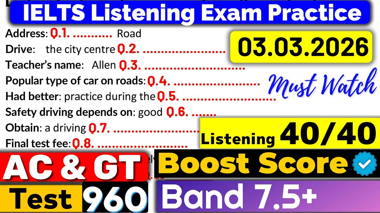 IELTS Listening Practice Test 2026 with Answers | IELTS LISTENING