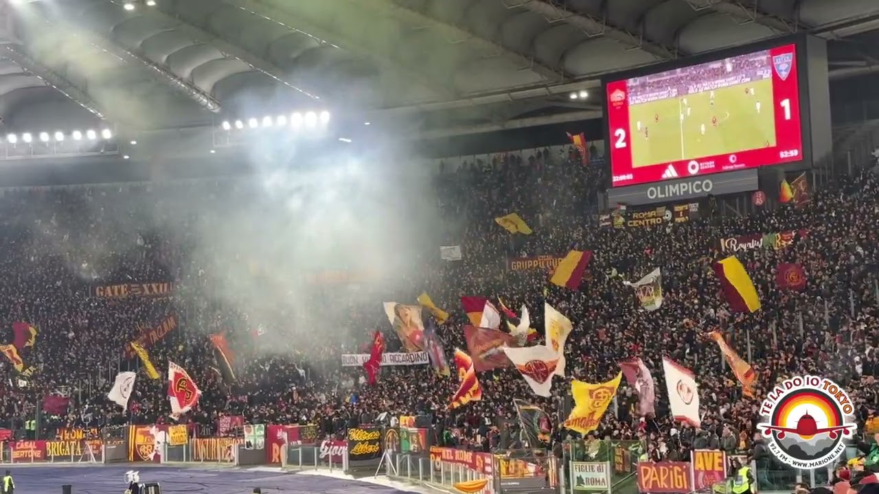 Roma - Lecce 4-1: Curva Sud spettacolare