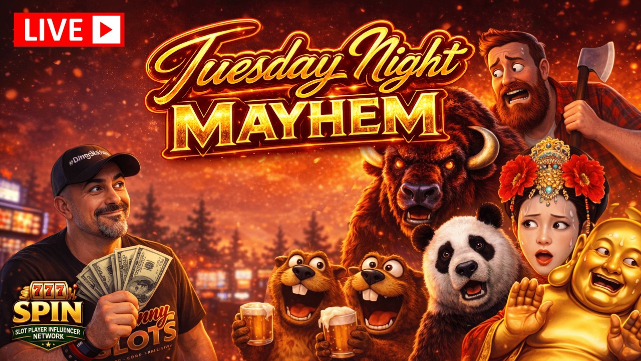 Tuesday Night MAYHEM 🎰 JohnnySlots LIVE | Beavers, Buffalo & FULL HAM! #dingernation