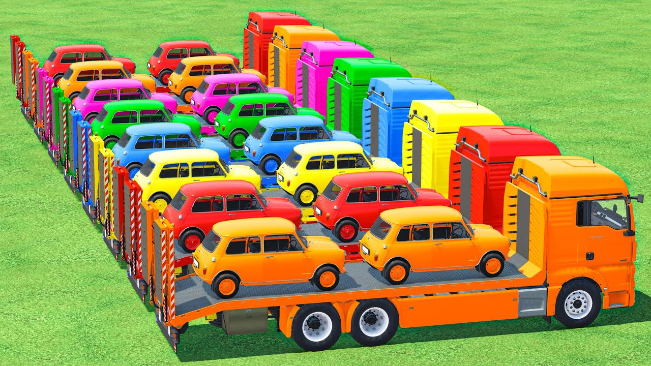 MINI Cooper Cars With Colors & MAN Transporter In Fs22 | Farming Simulator 22