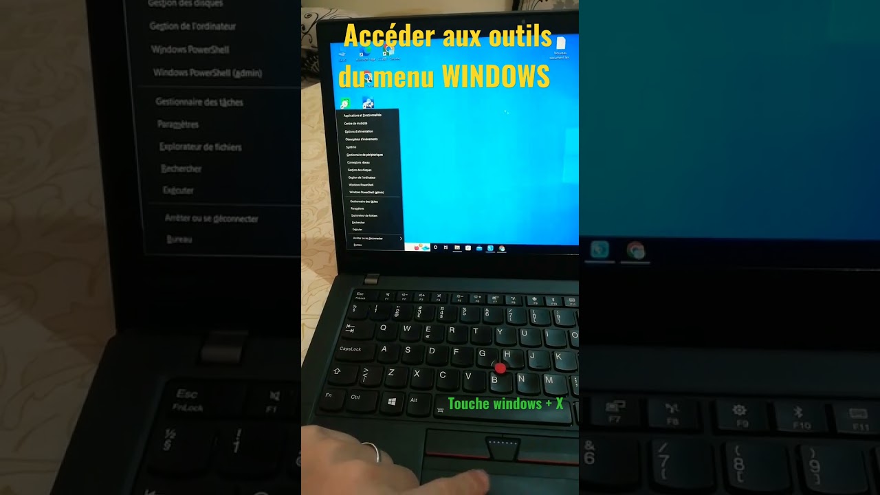 Comment acc&eacute;der aux outils du menu WINDOWS