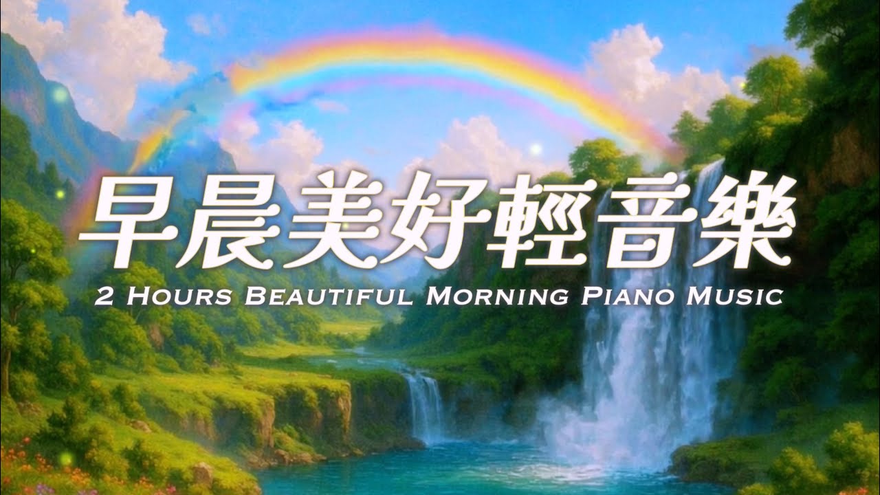 2小時早晨音樂 |大地靜默，彩虹輕描天際，瀑布潑墨山谷，共同寫下清晨的第一頁|2 Hours of Beautiful Morning Piano Music  #softmusic #引導放鬆