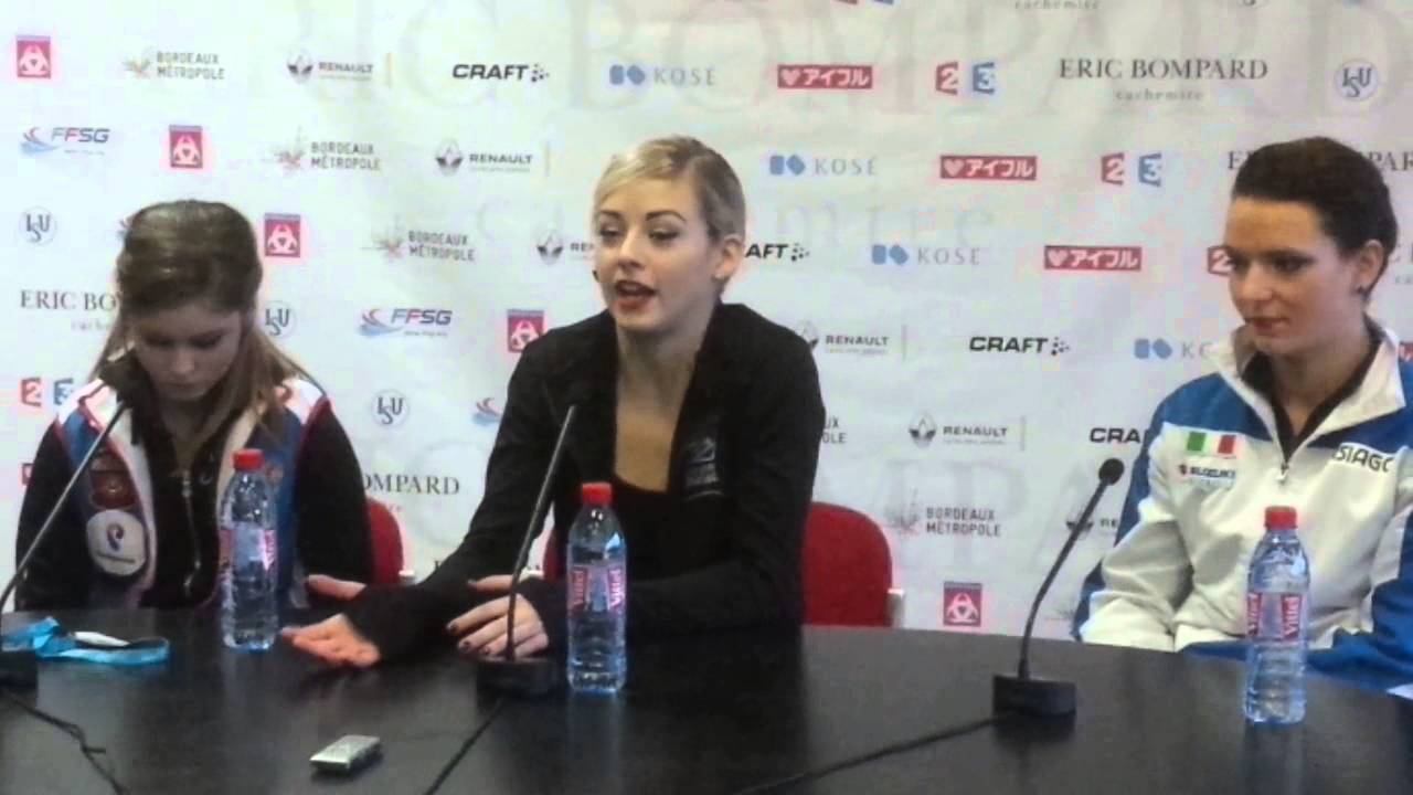 Ladies Post-SP Press Conference at Trophee Eric Bompard