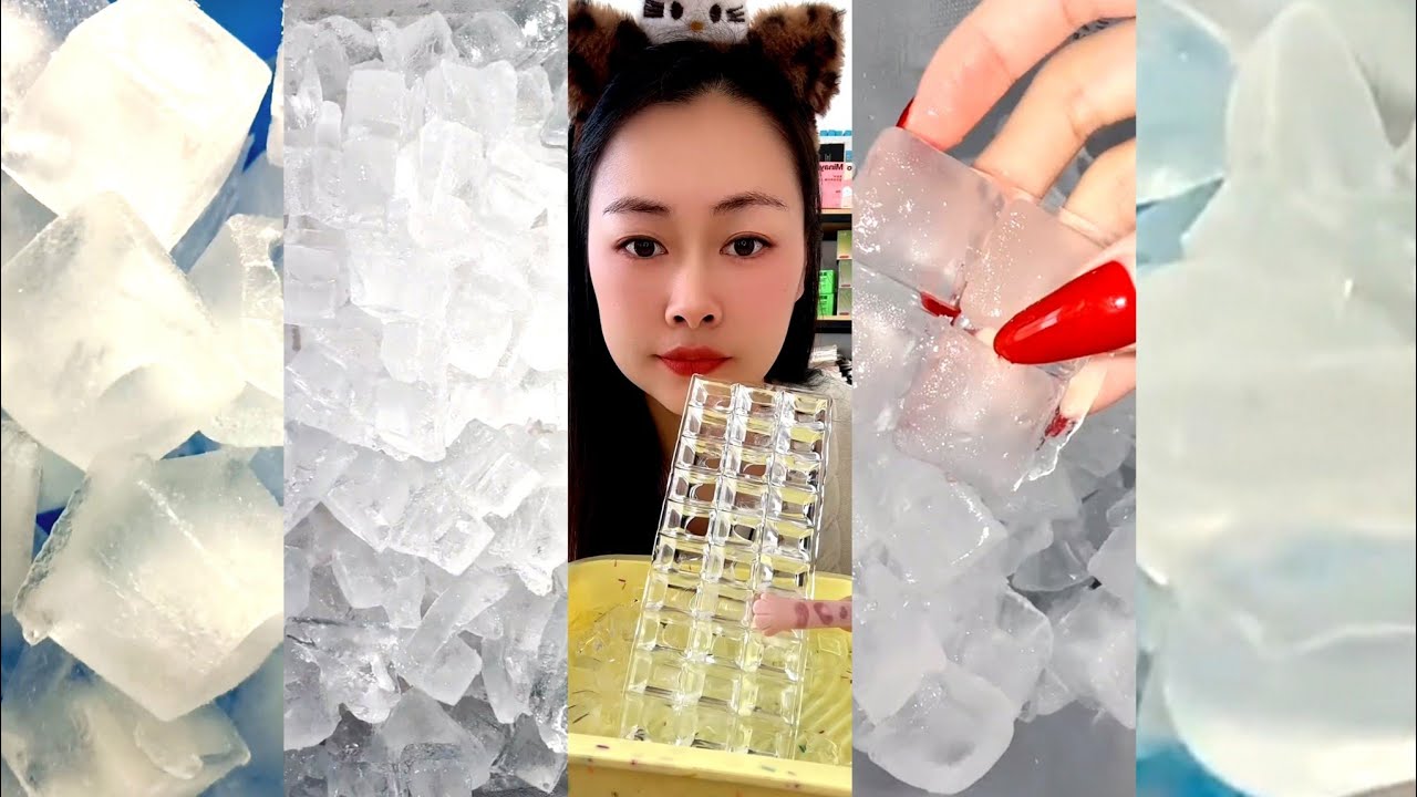 ASMR HARD ICE EATING MUKBANG / CLEAR ICE / THIN ICE 