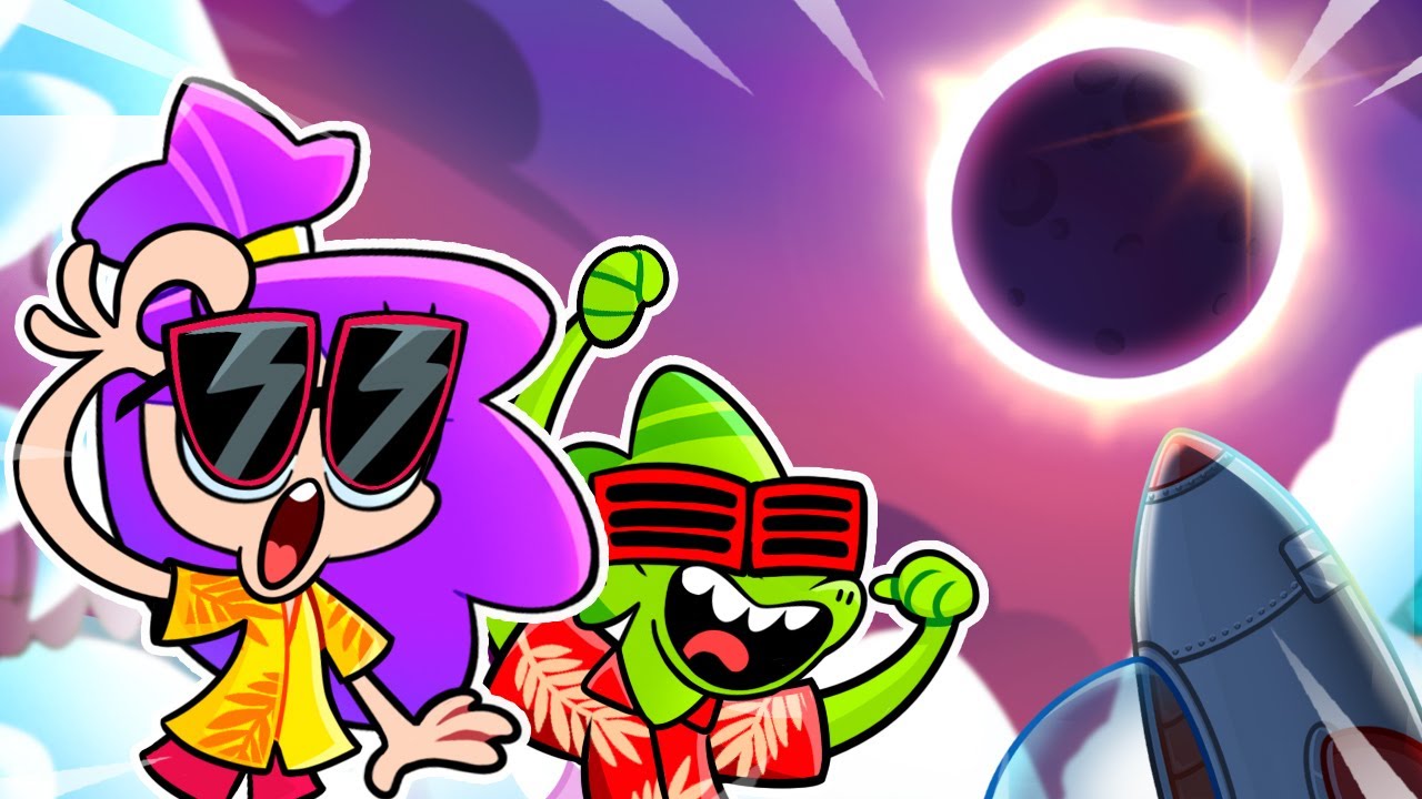 ¡Un eclipse solar! 🌞 Explora nuestro sistema solar 🤩 ¡Inglés divertido para niños!