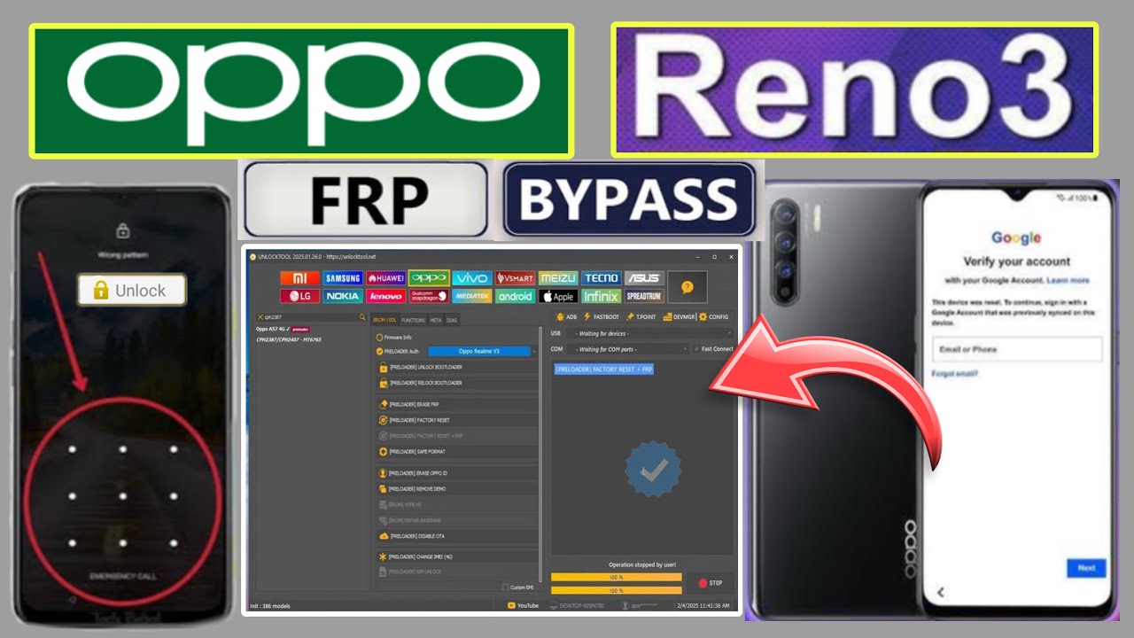 Oppo Reno 3 (CPH2043) Frp Bypass Unlock Tool