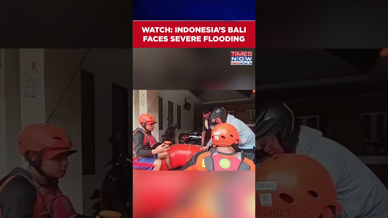 Indonesia: Floodwaters Swamp Bali Streets, 12 Evacuated In Ongoing Rescue Operation #shorts
