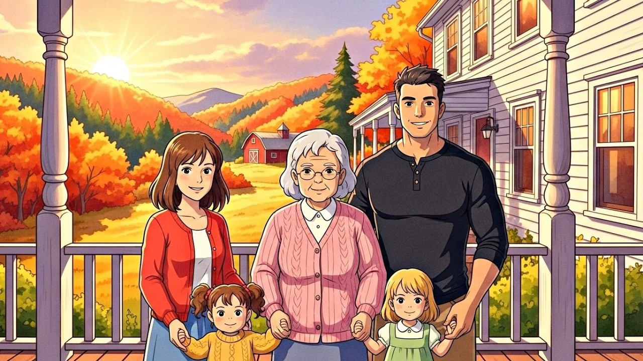 Peaceful Family Life on an Autumn Farm | 4K Studio Ghibli Style Animation | Cozy Ambience