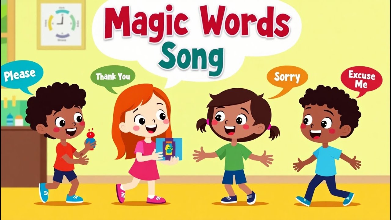 Magic Words Song for Kids | Manners for kids | Please, Thank You, Sorry & Excuse Me