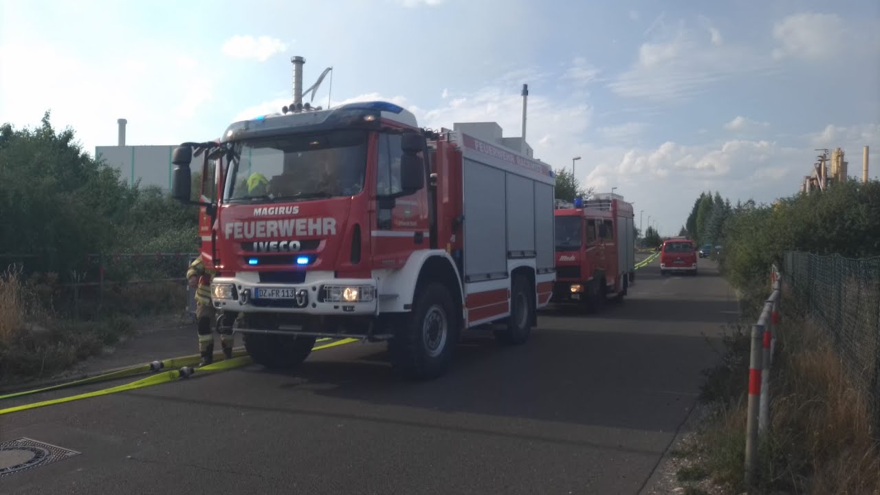 Einsatzfahrten zum Großbrand in Delitzsch