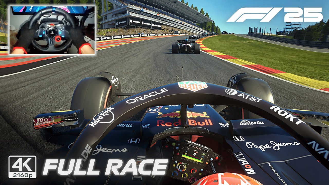 F1 25 Ultra Realistic Gameplay by Max Verstappen – Full Race 2025 Belgian GP | G29 Steering Wheel